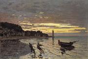 Claude Monet Towing of a Boat at Honfleur oil painting on canvas